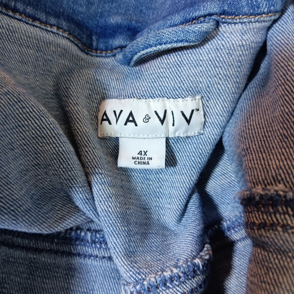 AVA and VIV size 4X denim Jean jacket blue - Picture 13 of 13